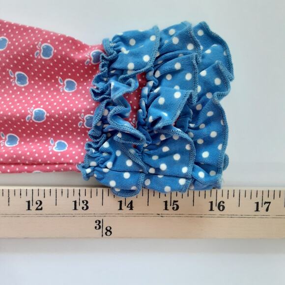 Matilda Jane Cortland Leggings Girls 4 Red Apple Ruffle Polka Dot Fall - Picture 9 of 9